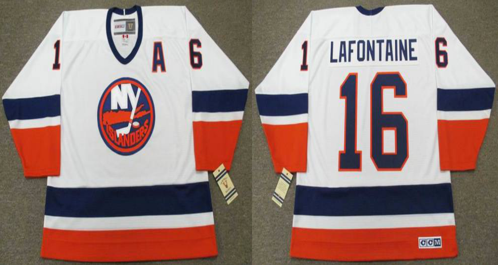 2019 Men New York Islanders #16 Lafontaine white CCM NHL jersey